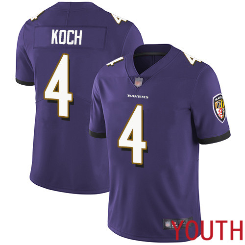 Baltimore Ravens Limited Purple Youth Sam Koch Home Jersey NFL Football #4 Vapor Untouchable